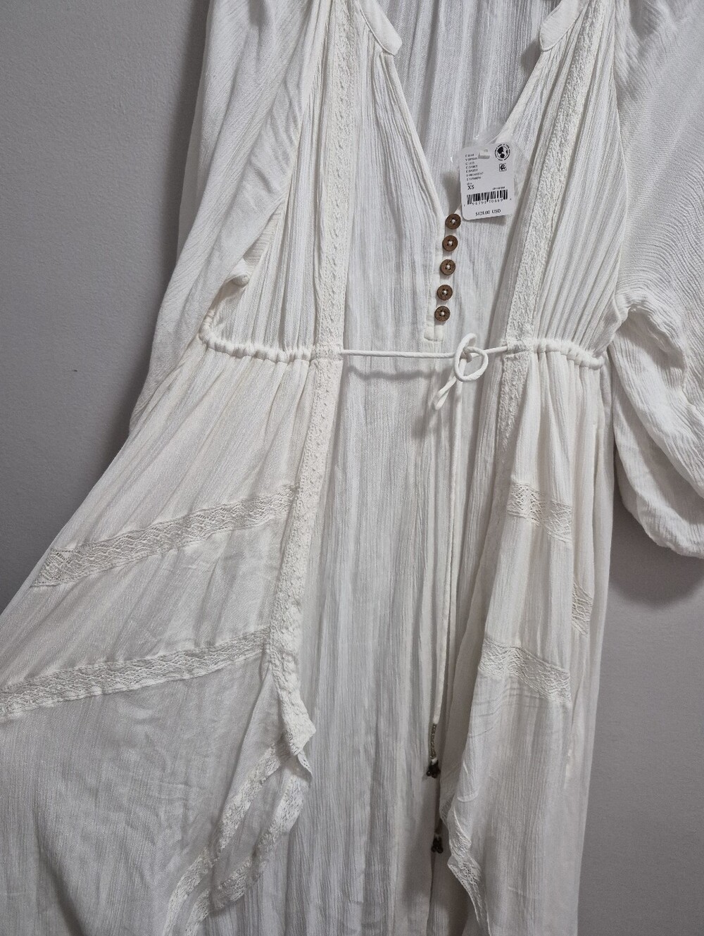 Free People NWT Plenty of Love Maxi Dress In Ivory Size XS - Picture 9 of 9